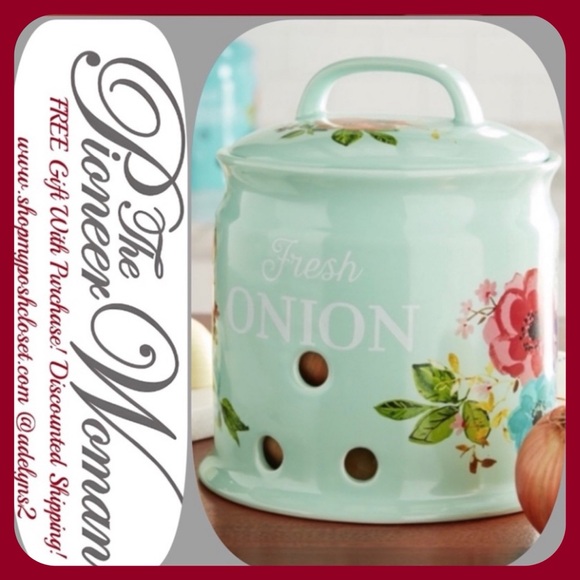 The Pioneer Woman Other - 🌺 New Pioneer Woman Melody Onion Keeper Canister
